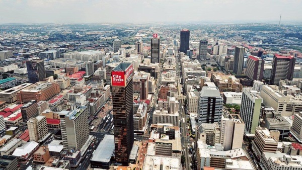 Vista aérea da cidade de Joanesburgo